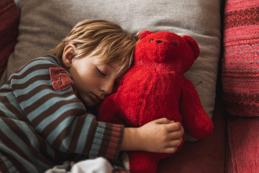 lifestyle enfant ours rouge